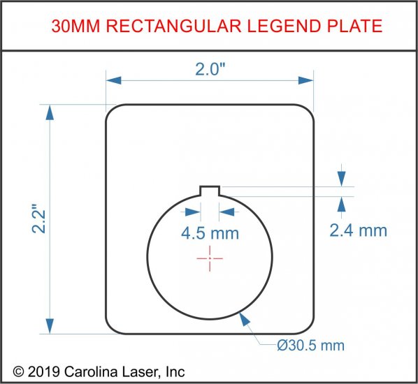 Textured Plastic Legend Plate - 30mm Rectangular - Blank - Click Image to Close