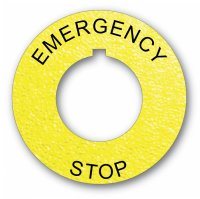 Textured Plastic Legend Plate - 30mm Emergency Stop