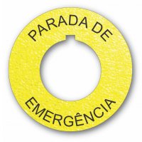 Textured Plastic Legend Plate - 30mm Emergency Stop - Spanish