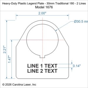 Heavy-Duty Plastic Legend Plate - 30mm Traditional 180 - 2 Lines