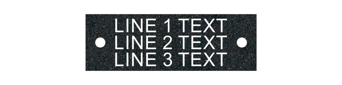 Textured Plastic Nameplate - 1" x 3" - 1/4" Text - Mtg Holes