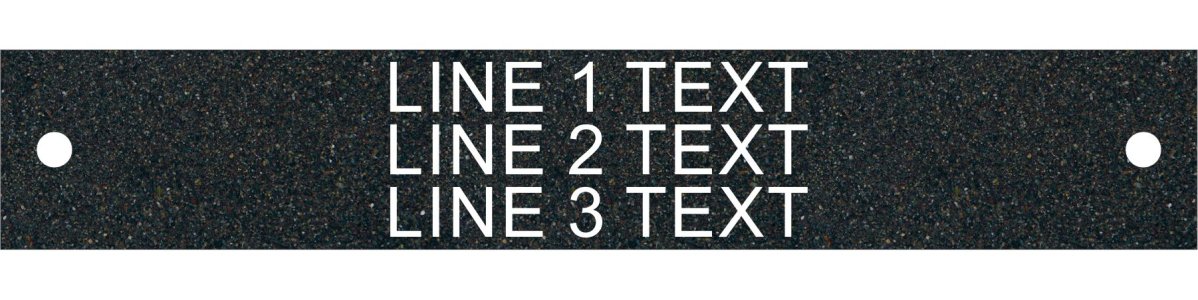 (image for) Textured Plastic Nameplate - 1" x 6" - 1/4" Text - Mtg Holes