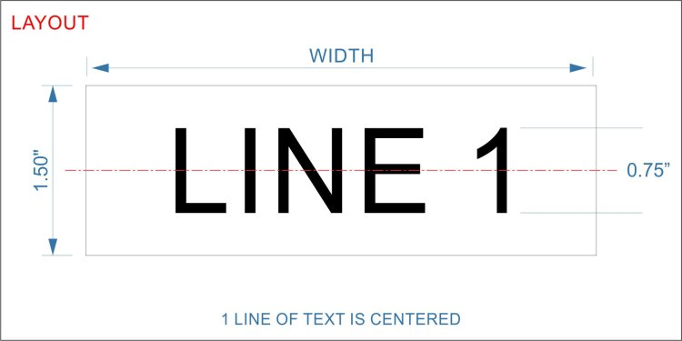Modal Additional Images for Textured Plastic Nameplate - 1 1/2" x 6 1/2" - 3/4" Text