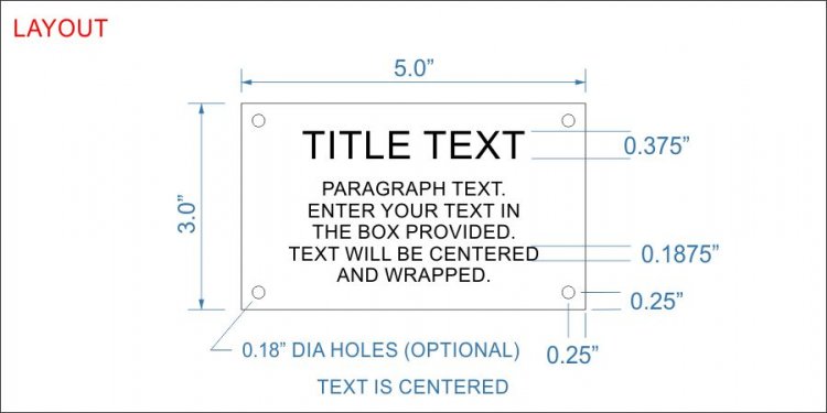 Textured Plastic - 3" x 5" Engraved Information Sign - Click Image to Close