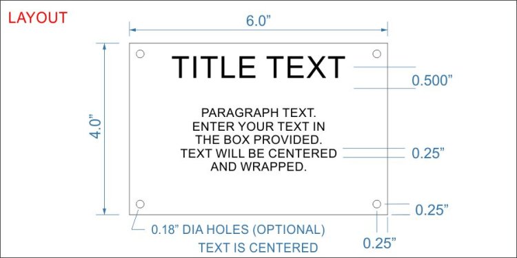 Textured Plastic - 4" x 6" Engraved Information Sign - Click Image to Close