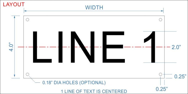 Modal Additional Images for Textured Plastic Nameplate - 4" x 20" - 2" Text