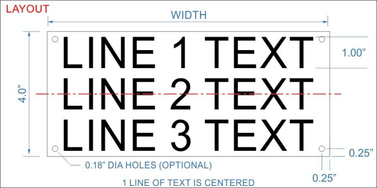 Modal Additional Images for Textured Plastic Nameplate - 4" x 6" - 1" Text