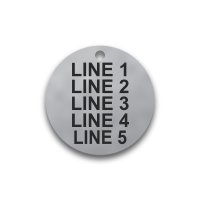 Engraved Stainless Steel Valve Tag - 2" Round - 1/4" Text