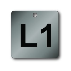 (image for) Engraved Stainless Steel Tag - 2.0" Square - Style 1