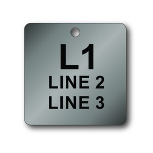 (image for) Engraved Stainless Steel Tag - 2.0" Square - Style 2