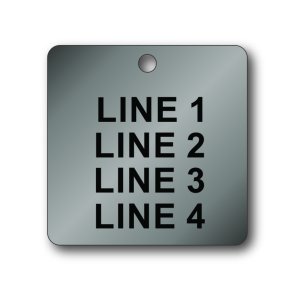 (image for) Engraved Stainless Steel Tag - 2.0" Square - Style 3