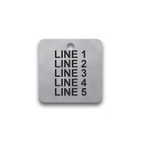 Engraved Stainless Steel Valve Tag - 1 1/2" Square - 3/16" Text