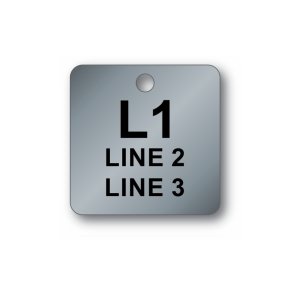 (image for) Engraved Stainless Steel Tag - 1.5" Square - Style 2