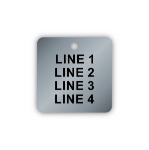 (image for) Engraved Stainless Steel Tag - 1.5" Square - Style 3