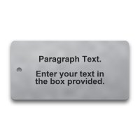 Engraved Stainless Steel Valve Tag - 2" x 4" - 1/4" Text