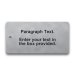  Stainless Steel Tag - 2" x 4" - 1/4" Text