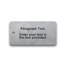 Engraved Stainless Steel Valve Tag - 1 1/2" x 3" - 3/16" Text