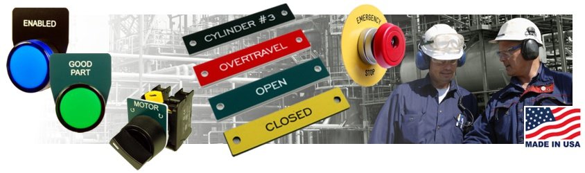 engraved labels and legend plates