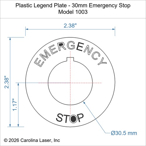 Modal Additional Images for Plastic Legend Plate - 30mm Emergency Stop