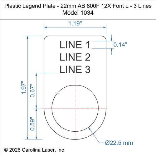 Modal Additional Images for Plastic Legend Plate - 22mm AB 800F 12X Font L - 3 Lines