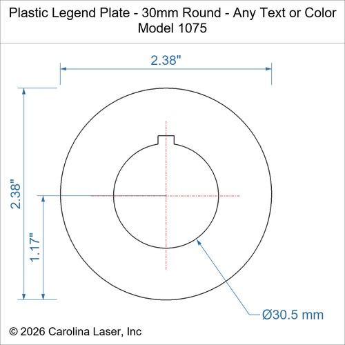 Modal Additional Images for Plastic Legend Plate - 30mm Round - Any Text or Color