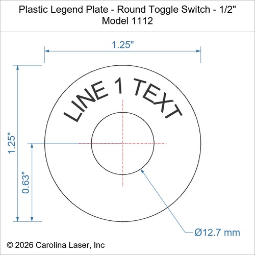 Modal Additional Images for Plastic Legend Plate - Round Toggle Switch - 1/2"
