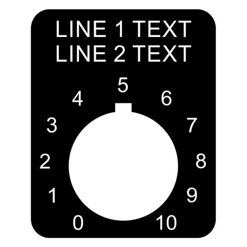 22mm 010 Potentiometer Legend Plate Carolina Laser, Inc.