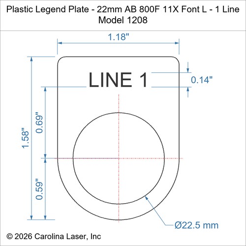 Modal Additional Images for Plastic Legend Plate - 22mm AB 800F 11X Font L - 1 Line