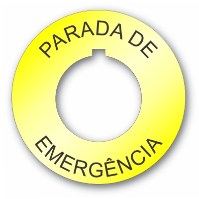 Plastic Legend Plate - 30mm Emergency Stop - Spanish - Click Image to Close