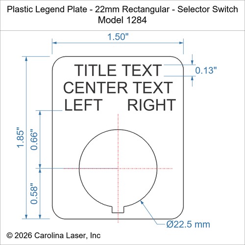 Modal Additional Images for Plastic Legend Plate - 22mm Rectangular - Selector Switch
