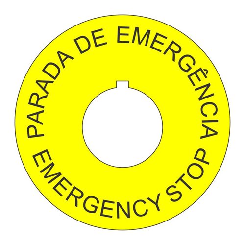 22mm Spanish-English Emergency Stop Legend Plate - Click Image to Close