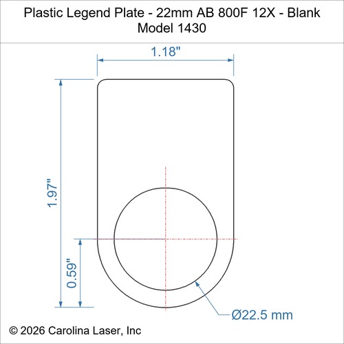 Modal Additional Images for Plastic Legend Plate - 22mm AB 800F 12X - Blank