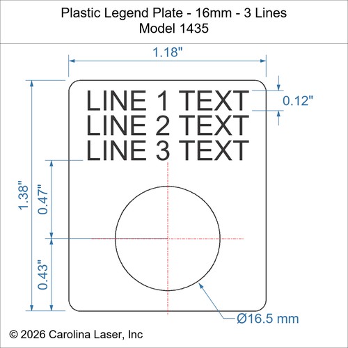 Modal Additional Images for Plastic Legend Plate - 16mm - 3 Lines