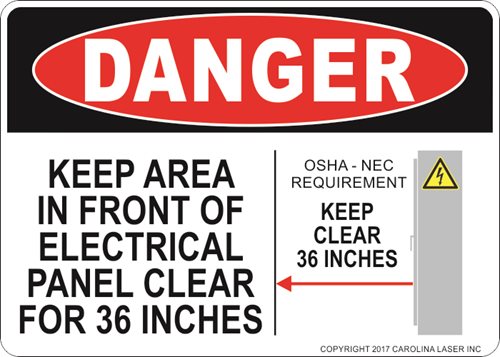 5" x 7" Panel Keep Clear 36 Inches Decal - Click Image to Close