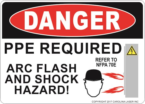 5" x 7" Danger Arc Flash Warning Decal - Click Image to Close