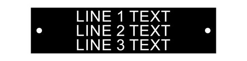 (image for) Plastic Nameplate - 1 1/2" x 6" - 3/8" Text - Mtg Holes