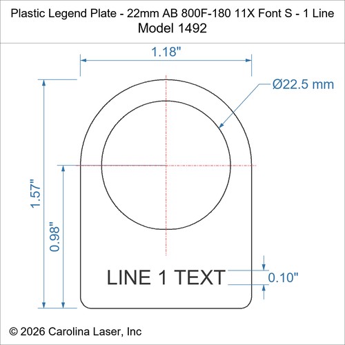 Modal Additional Images for Plastic Legend Plate - 22mm AB 800F-180 11X Font S - 1 Line
