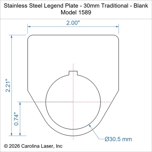 Modal Additional Images for Stainless Steel Legend Plate - 30mm Traditional - Blank