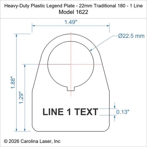 Modal Additional Images for Heavy-Duty Plastic Legend Plate - 22mm Traditional 180 - 1 Line