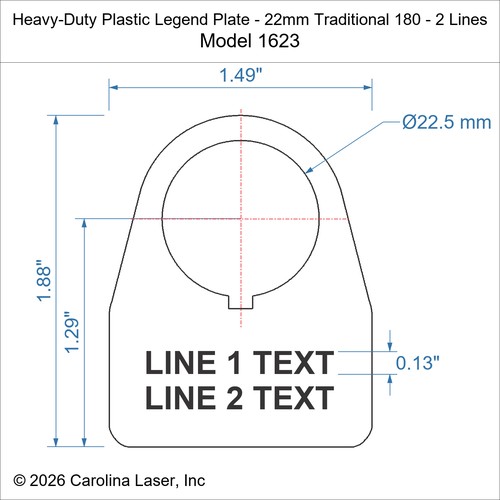 Modal Additional Images for Heavy-Duty Plastic Legend Plate - 22mm Traditional 180 - 2 Lines