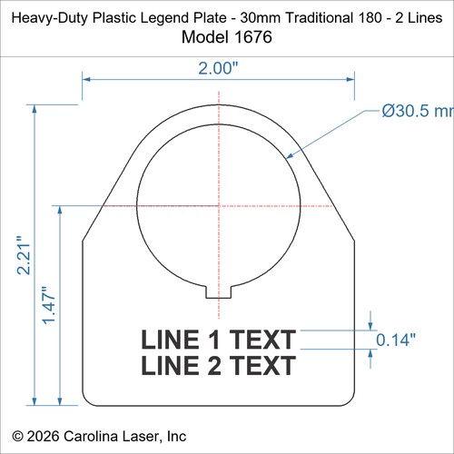 Modal Additional Images for Heavy-Duty Plastic Legend Plate - 30mm Traditional 180 - 2 Lines